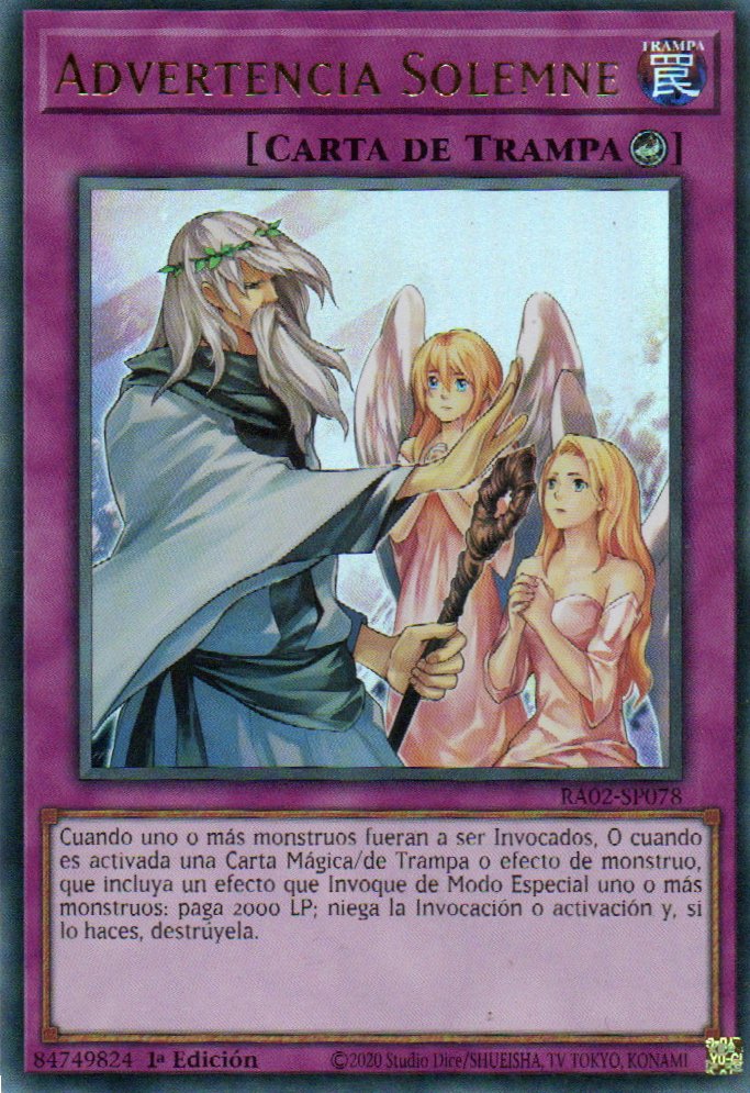 Solemn Warning carta yugi RA02-SP078 Ultra Rare