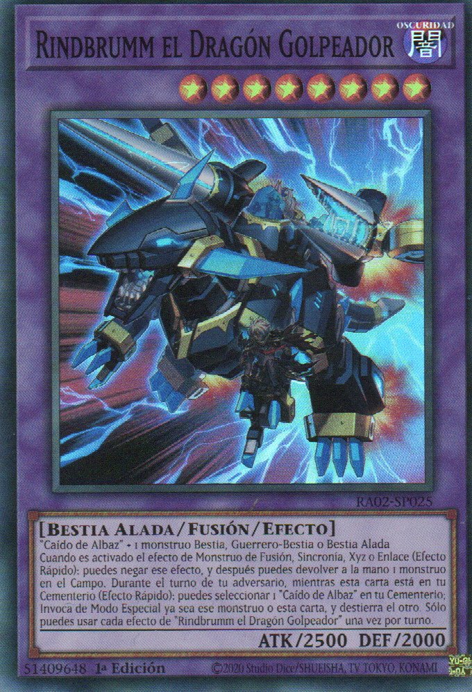 Rindbrumm the Striking Dragon carta yugi RA02-SP025 Super Rare