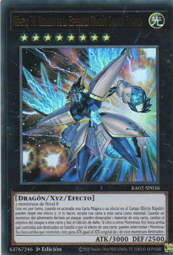 Number 38: Hope Harbinger Dragon Titanic Galaxy carta yugi RA02-SP036 Ultra Rare