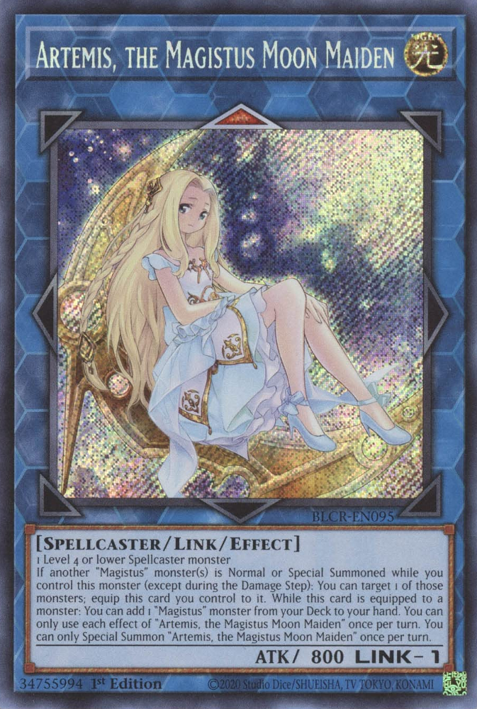 Artemis, the Magistus Moon Mainden carta yugi BLCR-EN095 Secret Rare