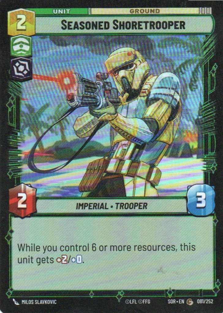 Seasoned Shoretrooper carta SWU SOR 81/252 Common Foil