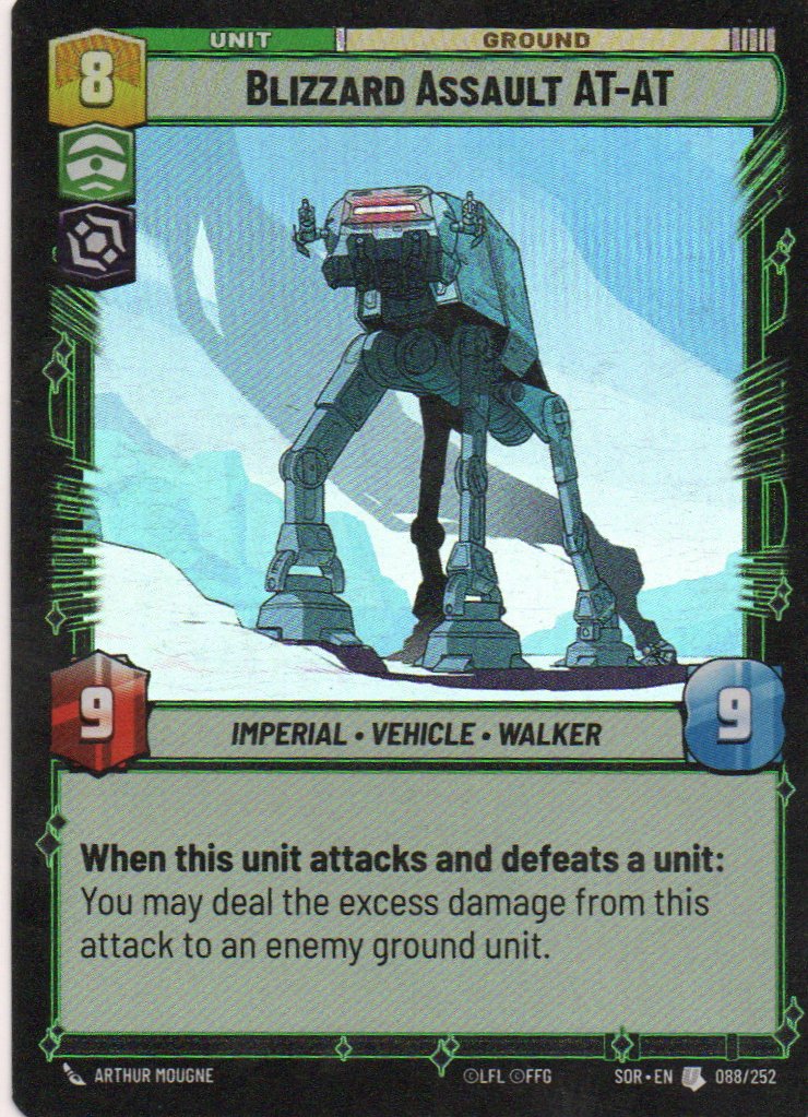 Blizzard Assault AT-AT carta SWU SOR 088/252 Uncommon Foil