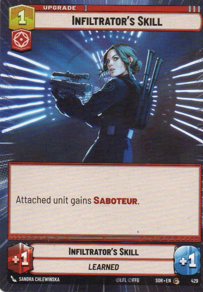 Infiltrator's Skill carta SWU SOR 429 Common Hyper
