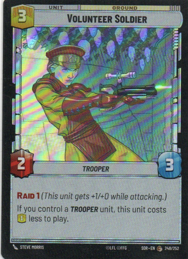 Volunteer Soldier carta SWU SOR 248/252 Common Foil