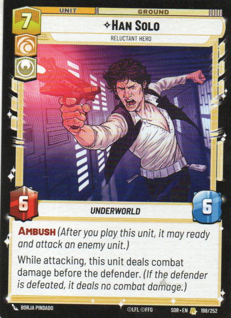 Han Solo carta SWU SOR 198/252 Rare