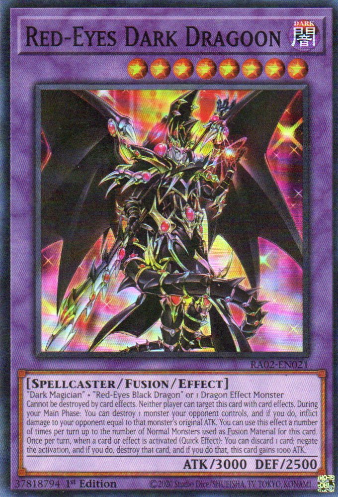 Red-Eyes Dark Dragoon carta yugi RA02-EN021 Super Rare