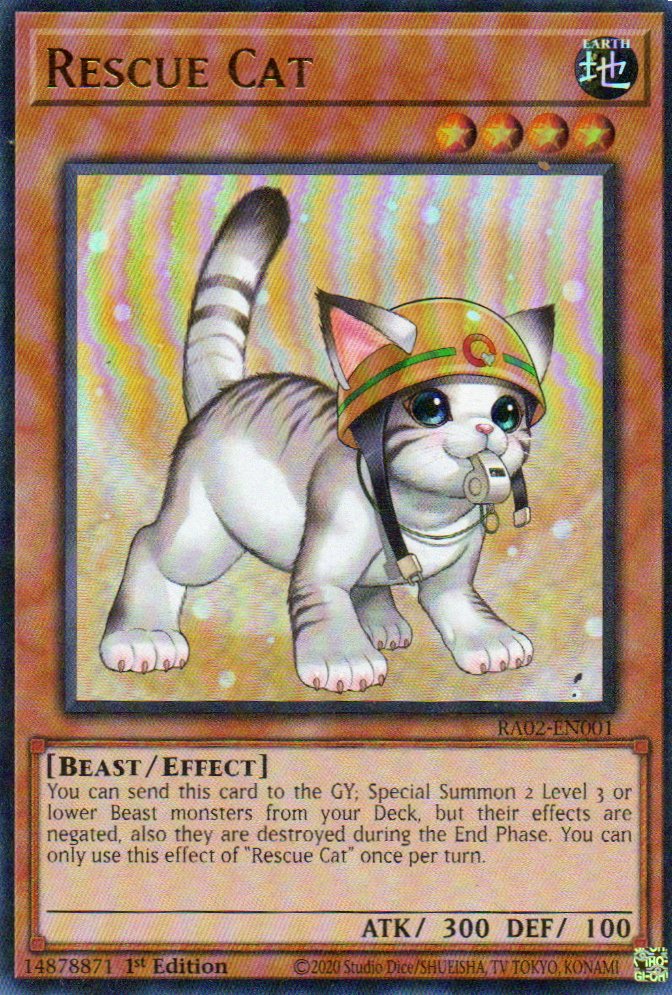 Rescue Cat Art Alt carta yugi RA02-EN001 Ultra Rare