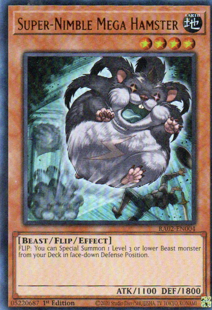 Super-Nimble Mega Hamster carta yugi RA02-EN004 Ultra Rare