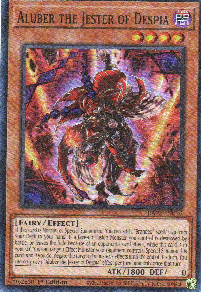 Aluber the Jester of Despia carta yugi RA02-EN016 Super Rare