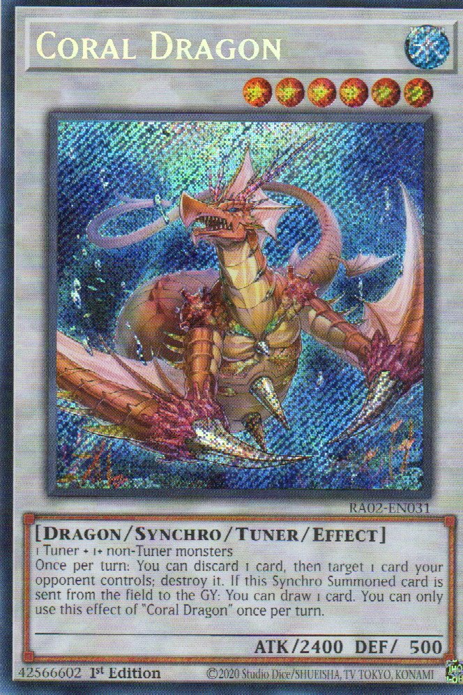 Coral Dragon carta yugi RA02-EN031 Secret Rare