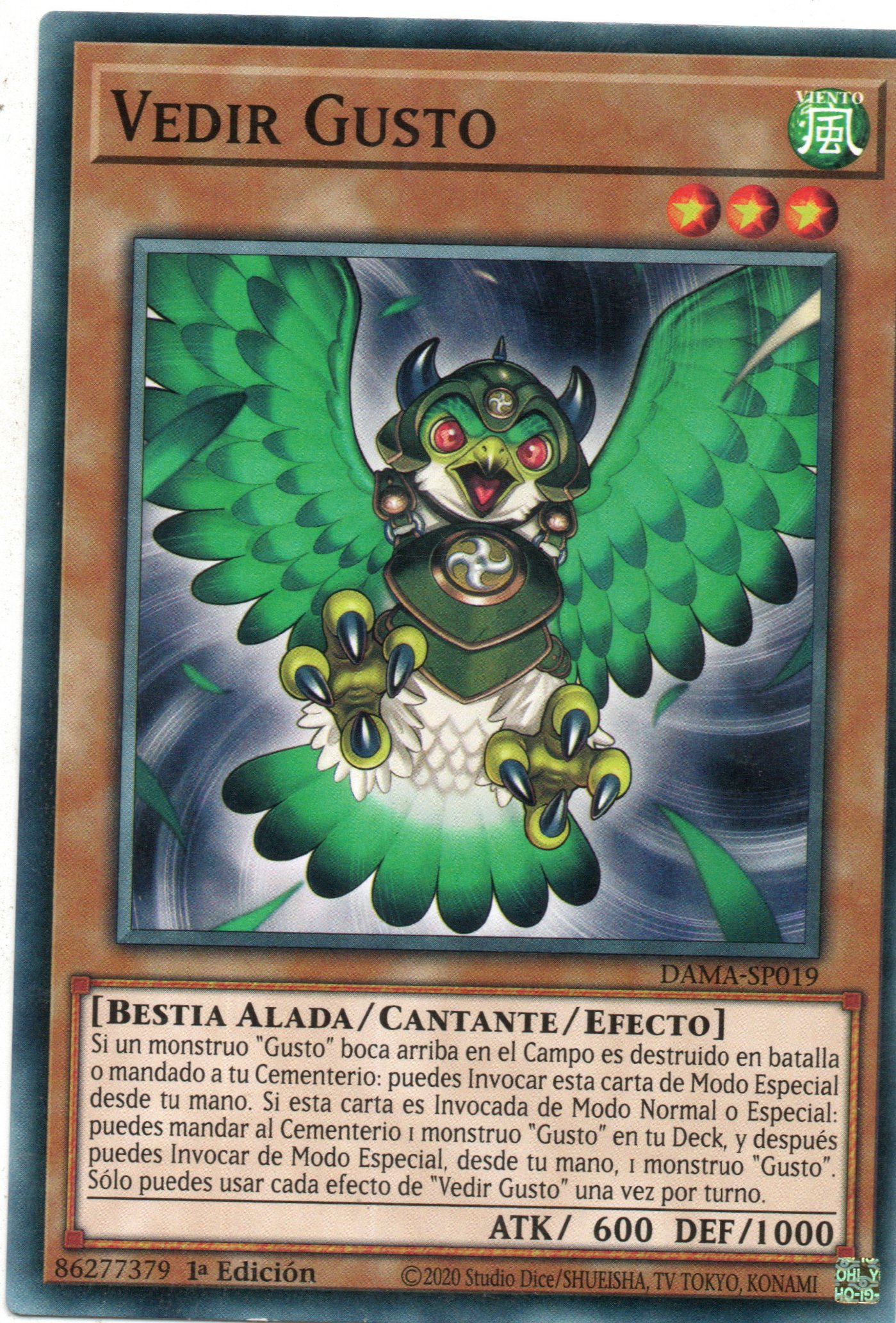 Gusto Vedir carta yugi DAMA-SP019