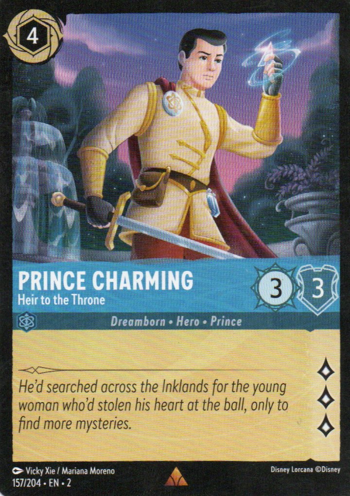 Prince Charming - Heir to the Throne carta lorcana EN2 157/204 Rare