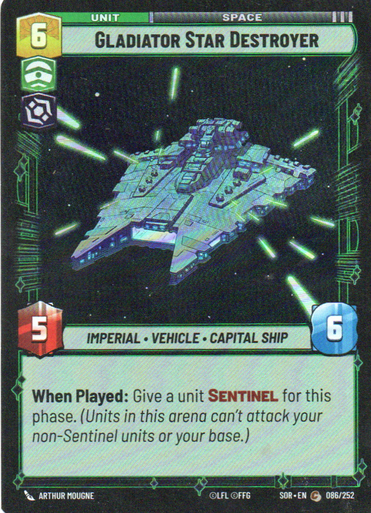 Gladiator Star Destroyer carta SWU Sor 086 Commun Foil