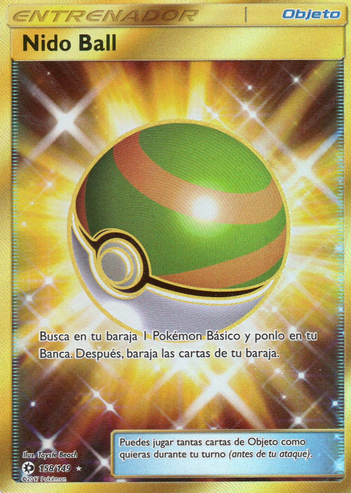 Nido Ball carta poke SM Base Set SP 158/149 / Secret Rare