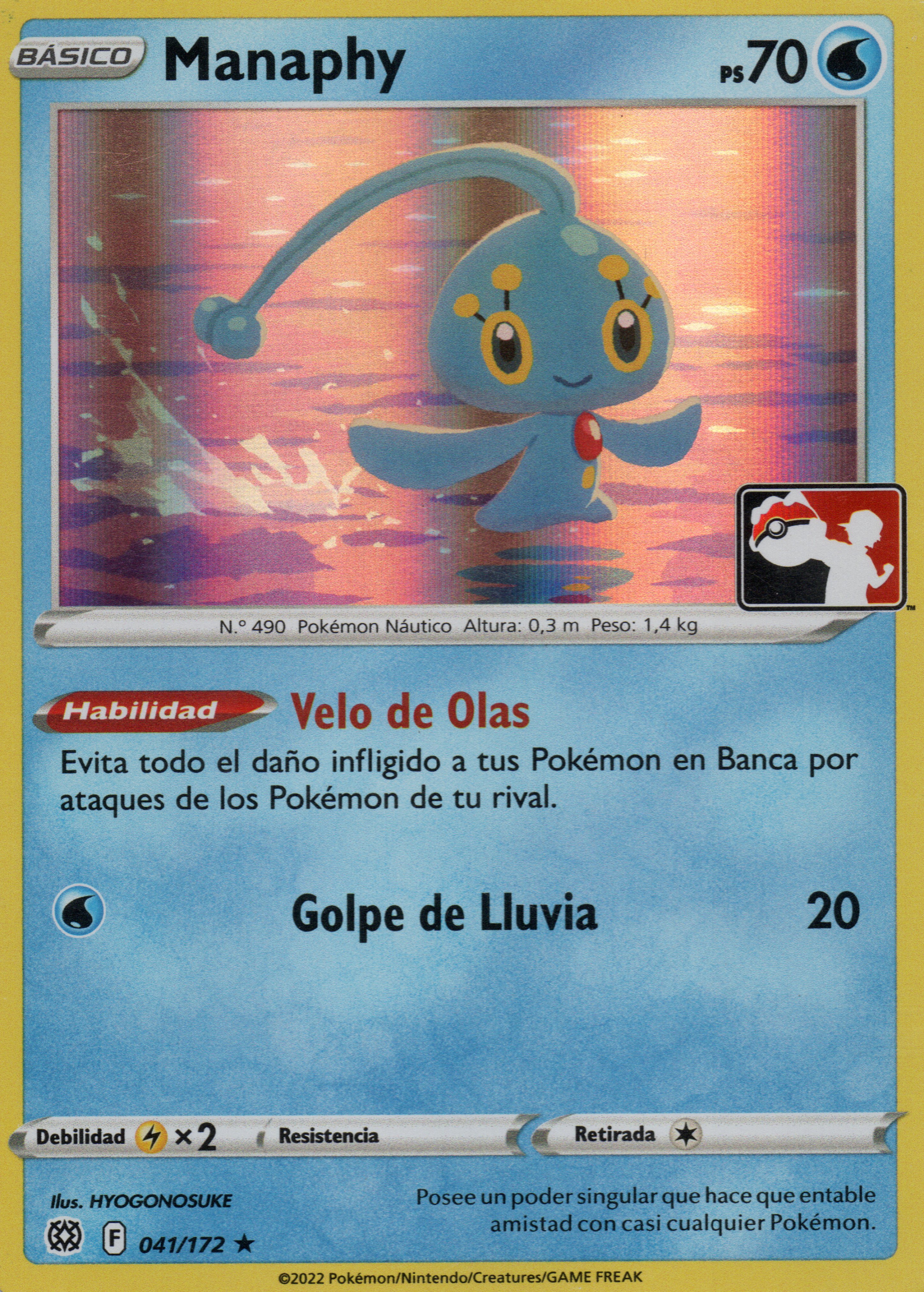 Manaphy carta poke Prize Pack SP 041/172 / Rare