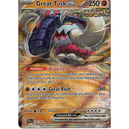 Great Tusk ex carta poke Paldean Fates EN 053/091 / Double Rare