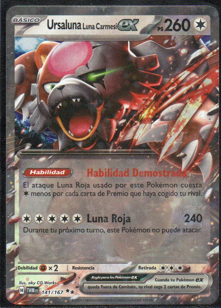 Ursaluna Luna Carmesí ex carta poke Twilight Masquerade SP 141/167 / Double Rare