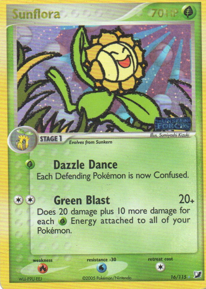 Sunflora carta poke Unseen Forces EN 16/115 / Holo Rare