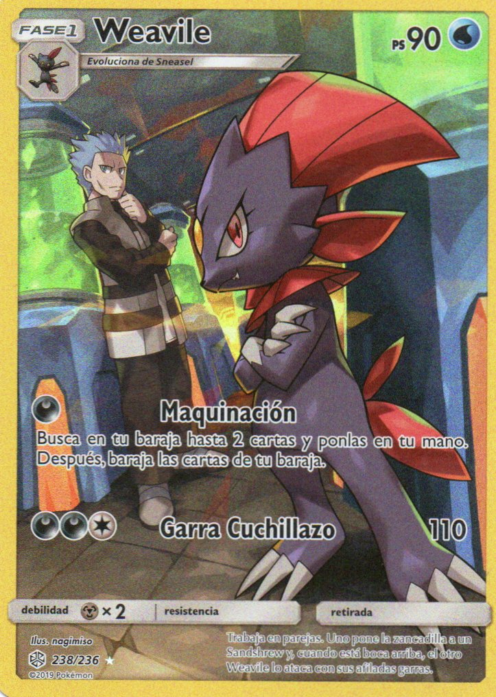 Weavile carta poke Cosmic Eclipse SP 238/236 / Secret Rare