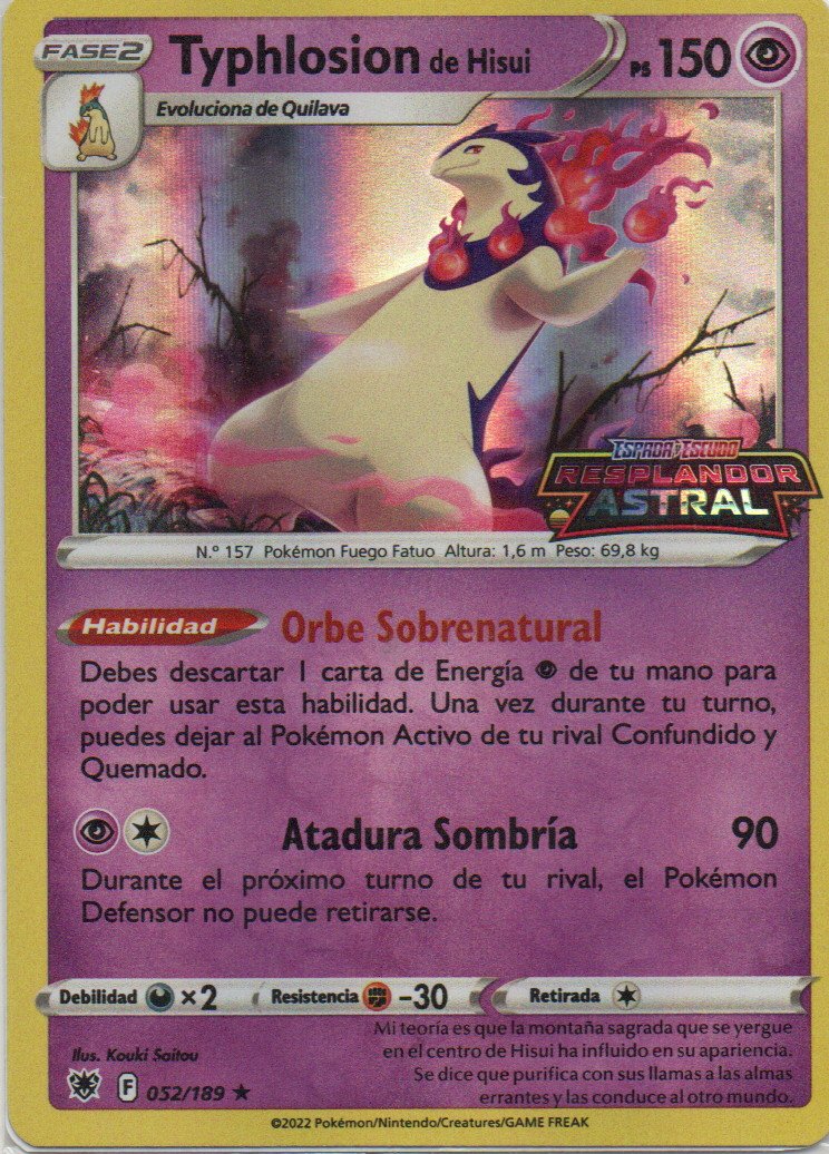 Typhlosion de Hisui carta poke Miscellaneous SP 052/189 / Promo