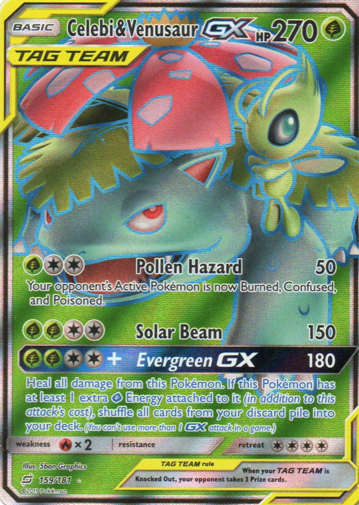 Celebi & Venusaur GX carta poke Team Up EN 159/181 / Ultra Rare