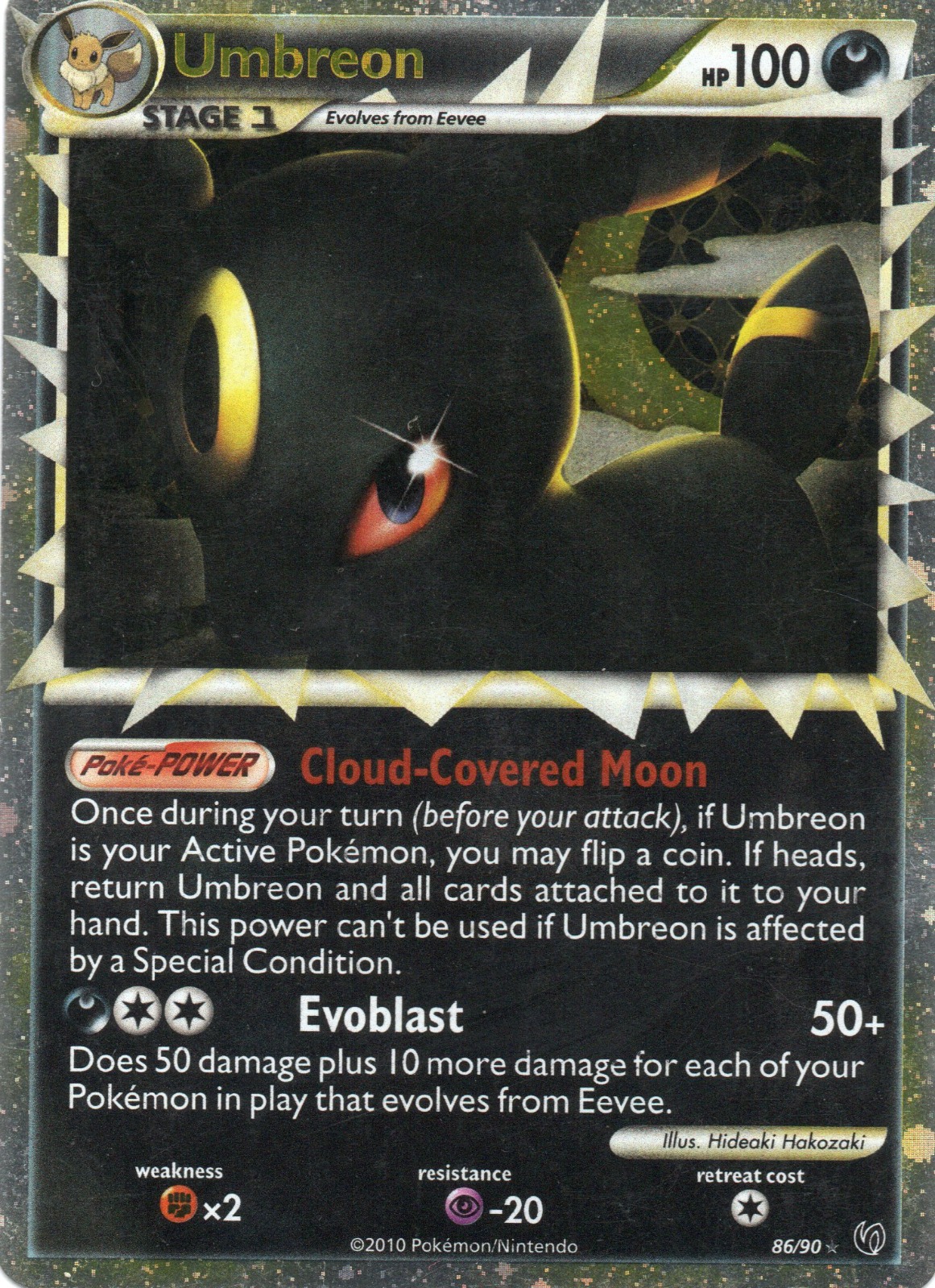 Umbreon (Dañada) carta poke Undaunted EN 86/90 / Ultra Rare