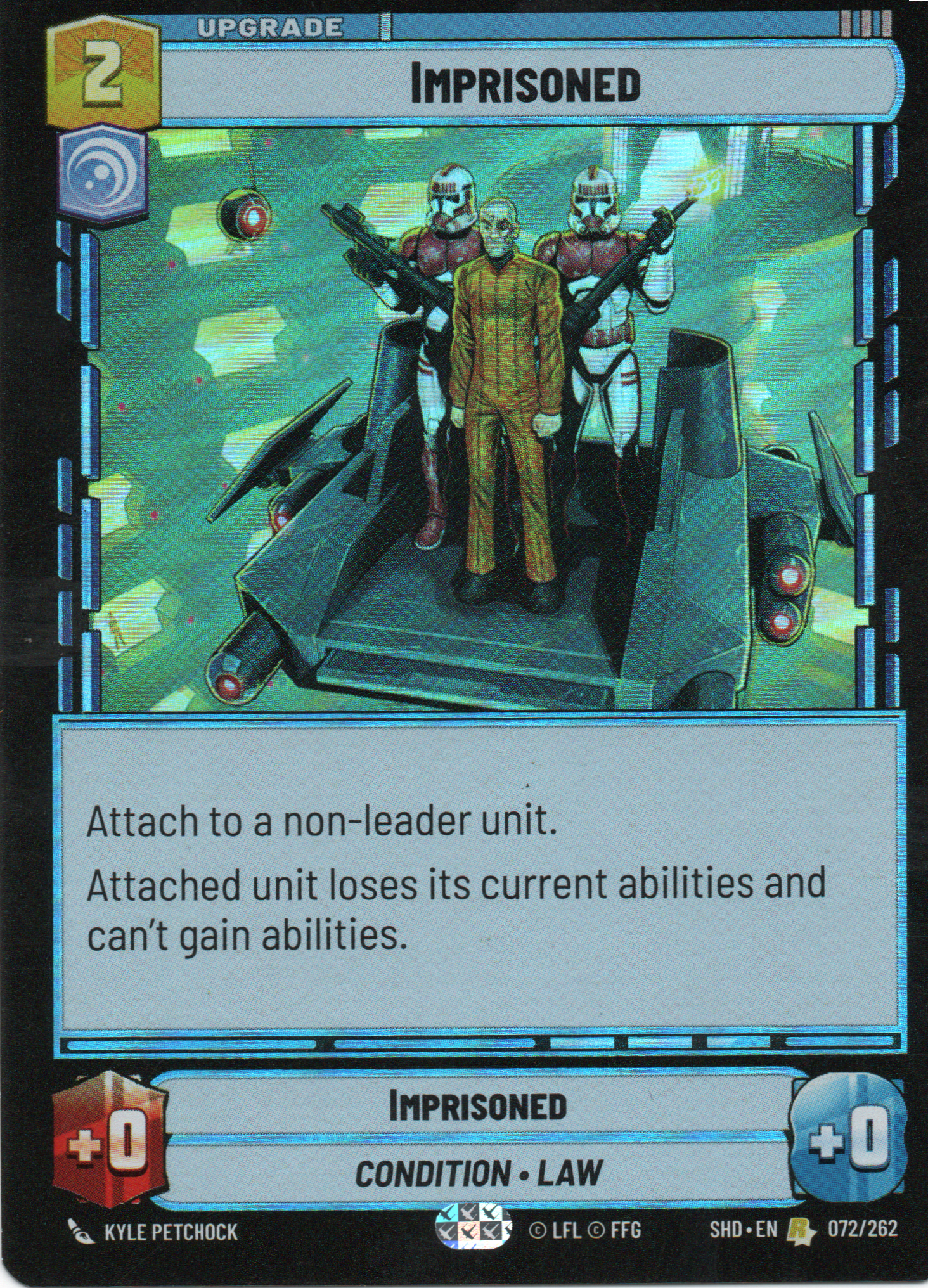 Imprisoned carta SWU SHD 72/262 Rare Foil