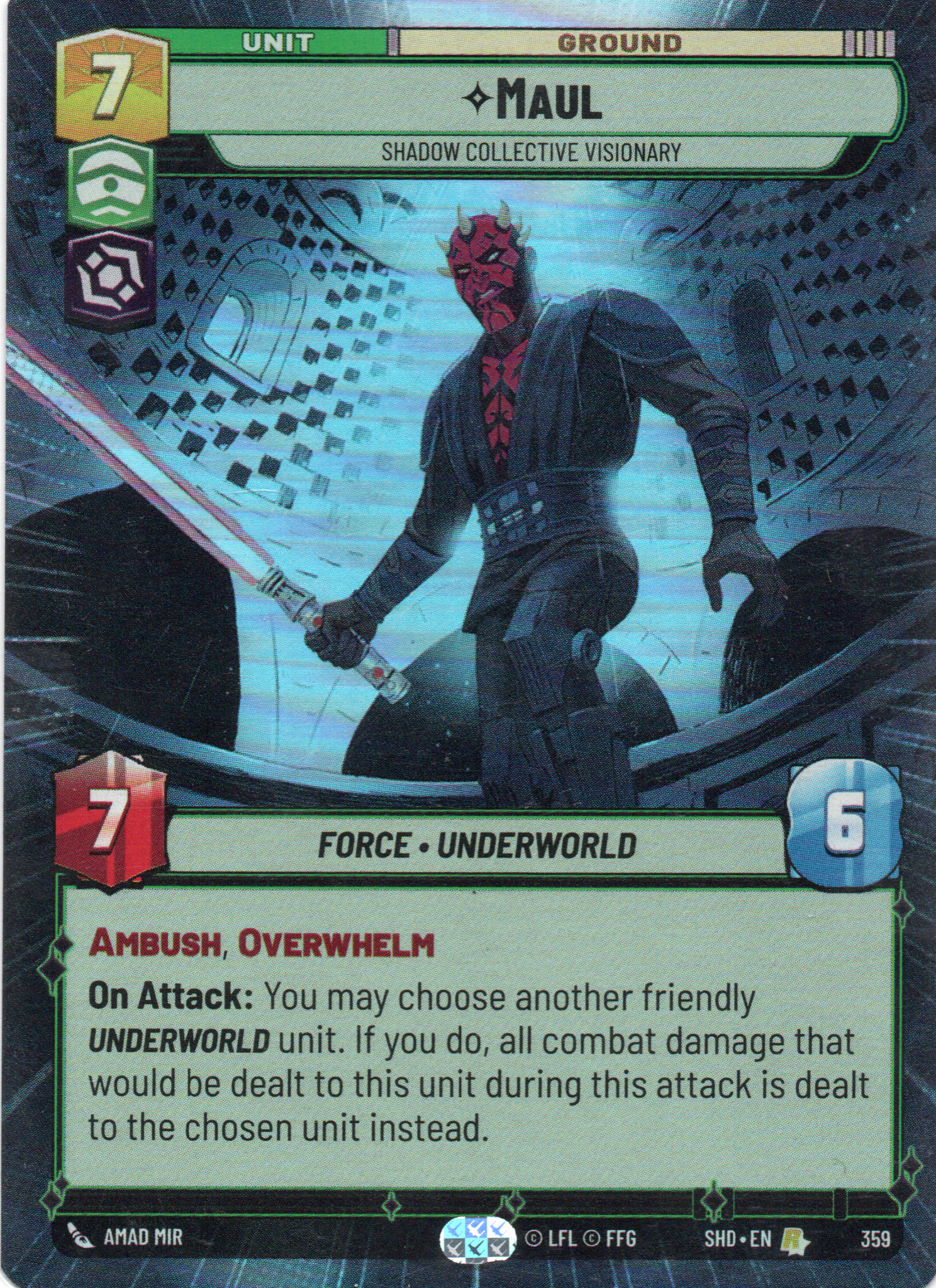 Maul carta SWU SHD 90/262 Rare Hyperspace Foil