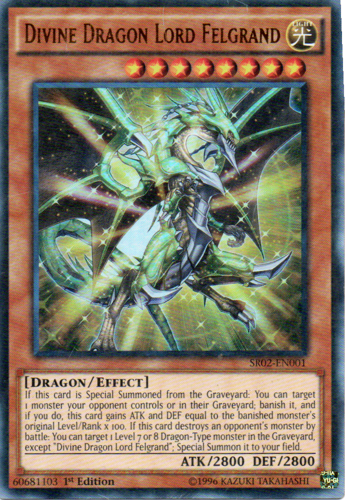 Divine Dragon Lord Felgrand carta yugi SR02-EN001