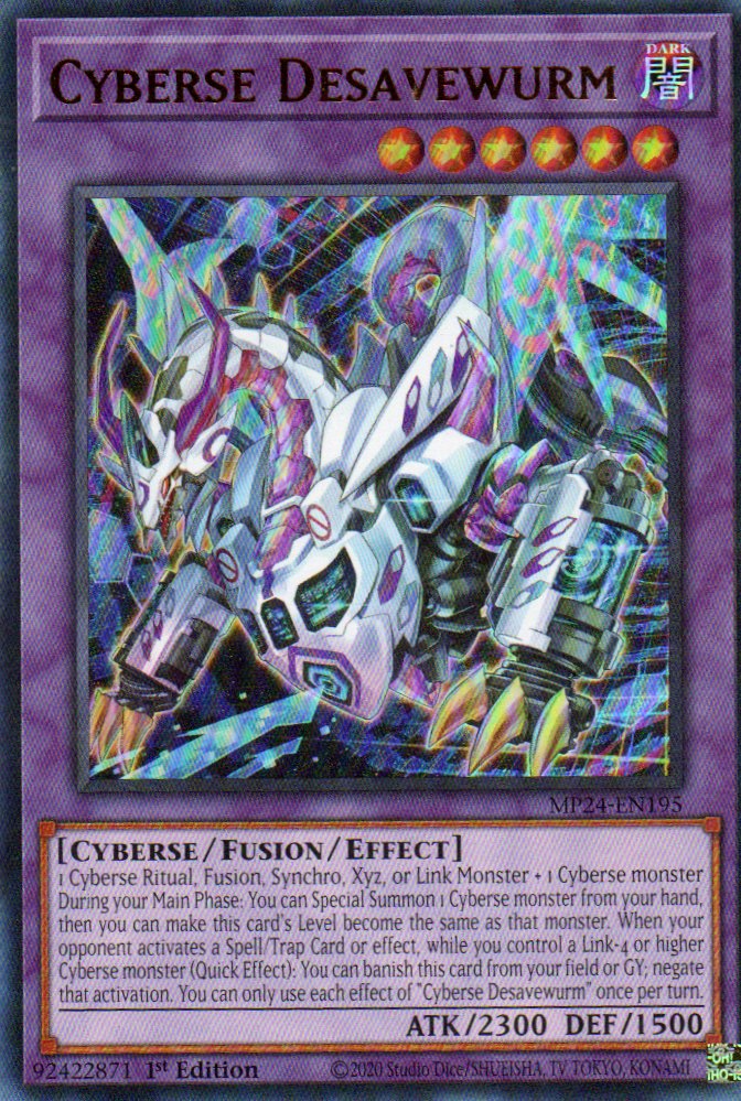 Cyberse Desavewurm carta yugi MP24-EN195 Ultra Rare