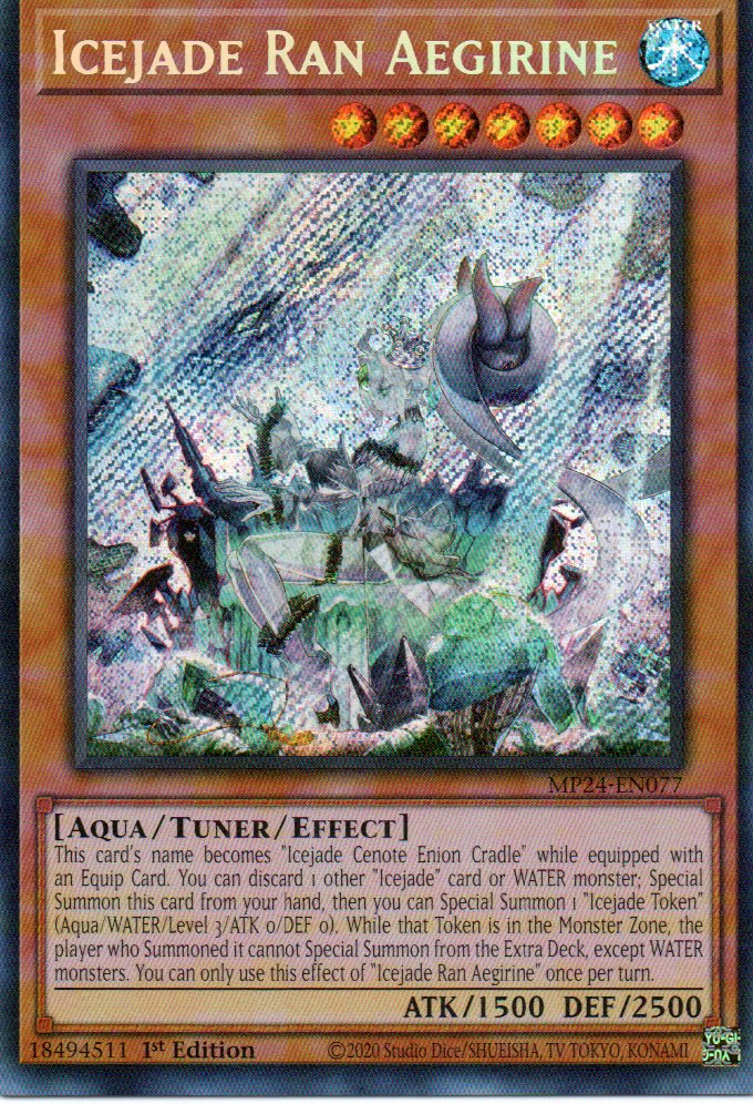 Icejade Ran Aegirine carta yugi MP24-EN077 Prismatic Secret Rare