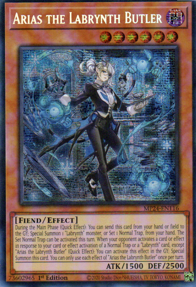 Arias the Labrynth Butler carta yugi MP24-EN116 Prismatic Secret Rare