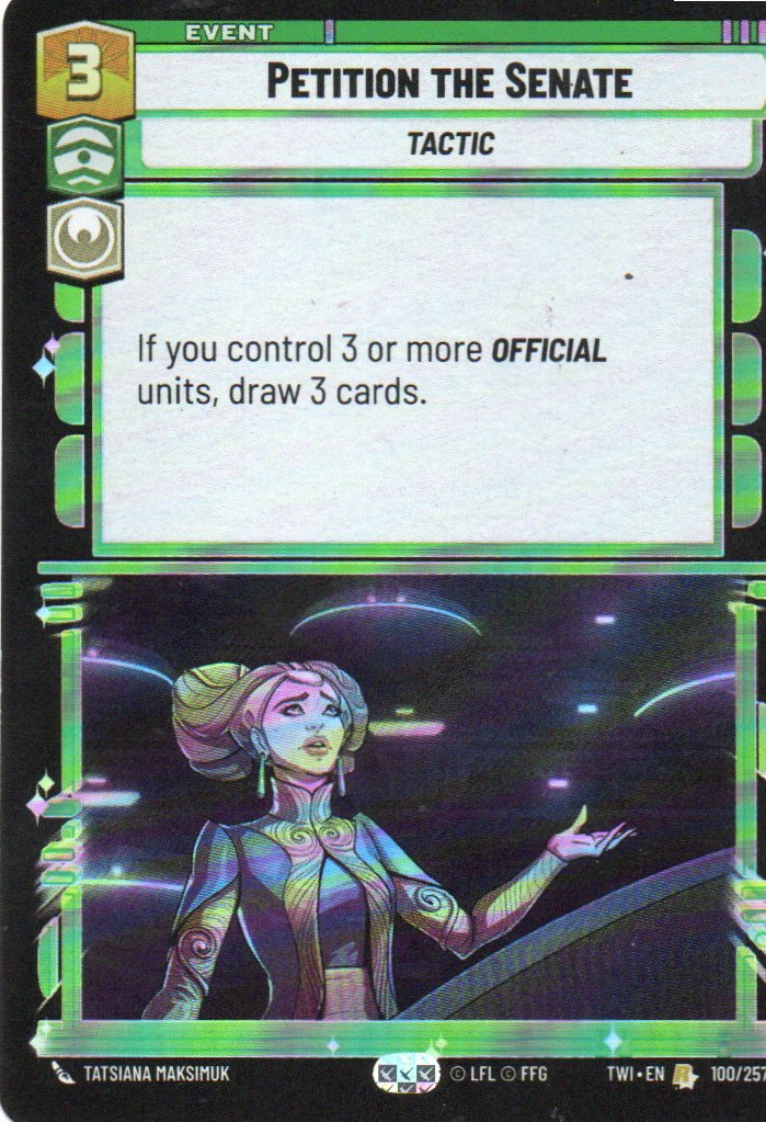 Petition the Senate carta stu Rare Foil TWI100/257