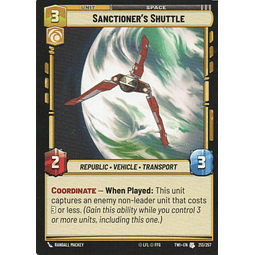X3  Sanctioner's Shuttle carta swu TWI213/257 Uncommon