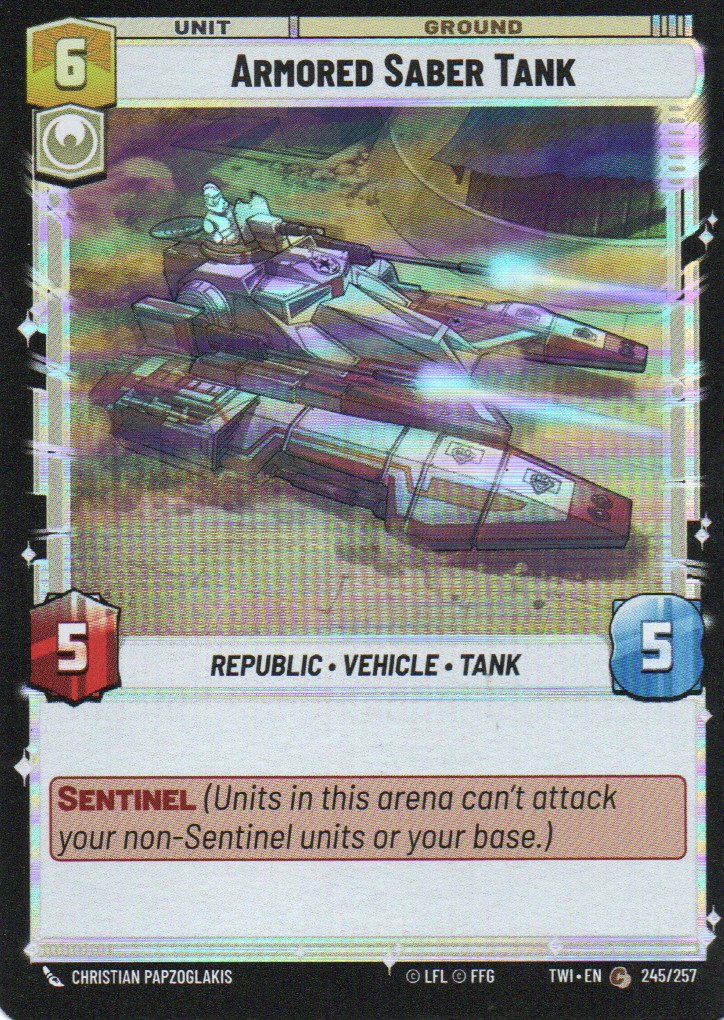  Armored Saber Tank carta swu TWI245/257 Common