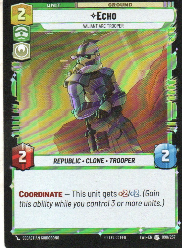 EchoValiant ARC Trooper carta swu TWI90/257 Uncommon