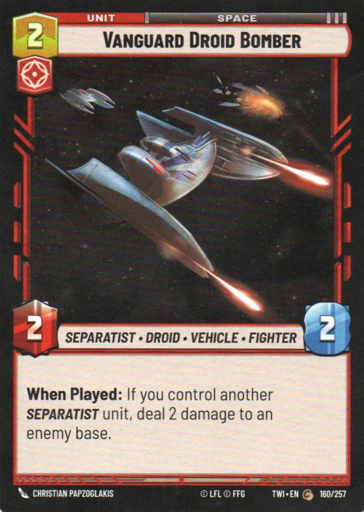 x3 Vanguard Droid Bomber carta swu TWI160/257 Common