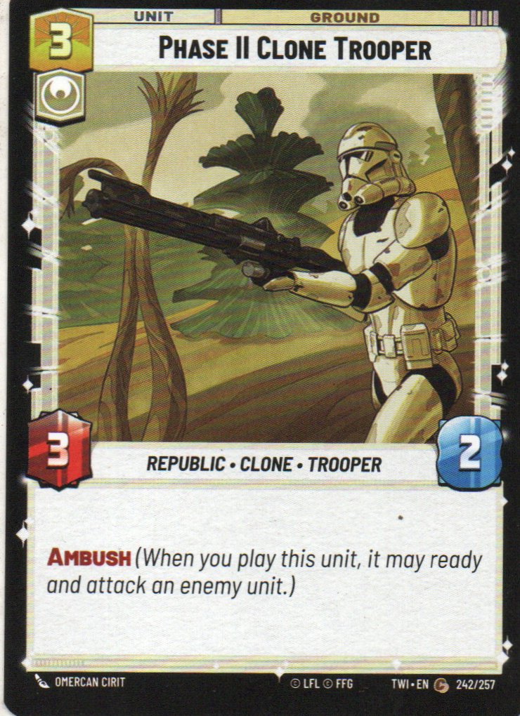 x3 Phase II Clone Trooper carta swu TWI242/257 Common