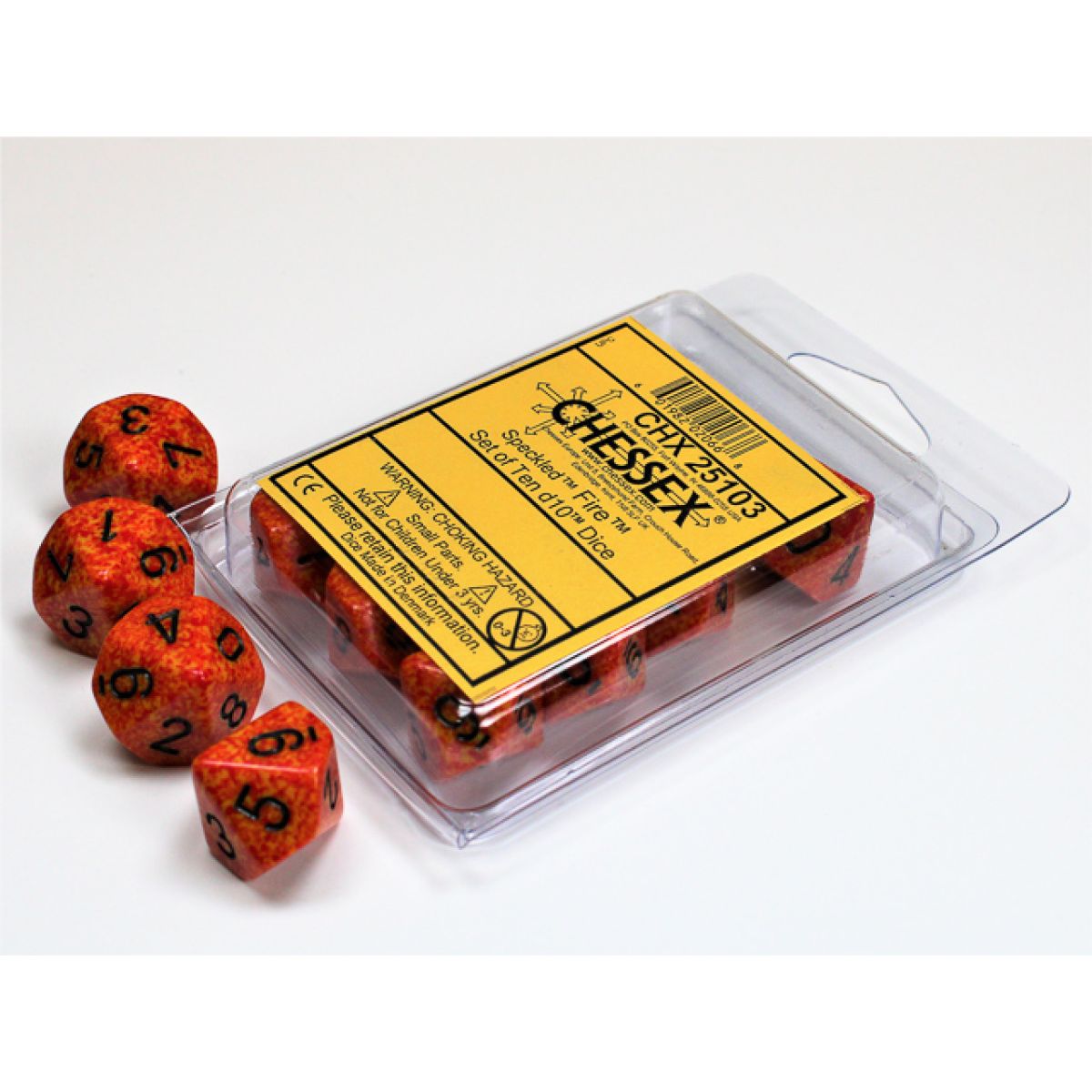 Set De Dados TEN D10 CHESSEX CHX 25103 FIRE