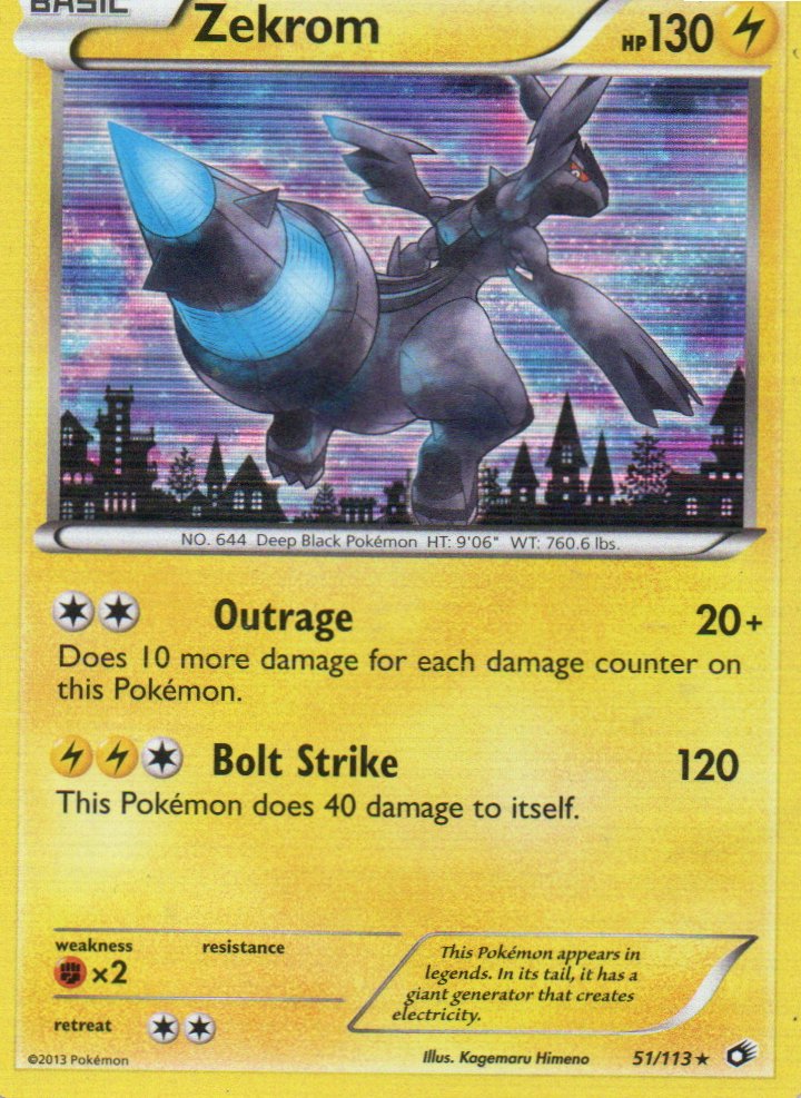 Zekrom carta poke EN 51/113