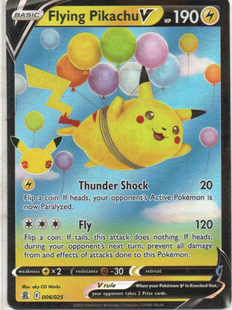 Flying PikachuV carta poke E 006/025