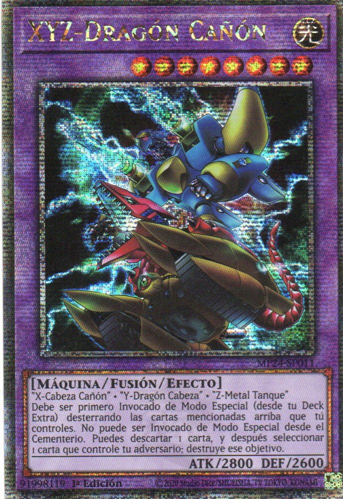 XYZ-Dragon Cañon carta yugi MP24-SP011 Quarter Secret Rare