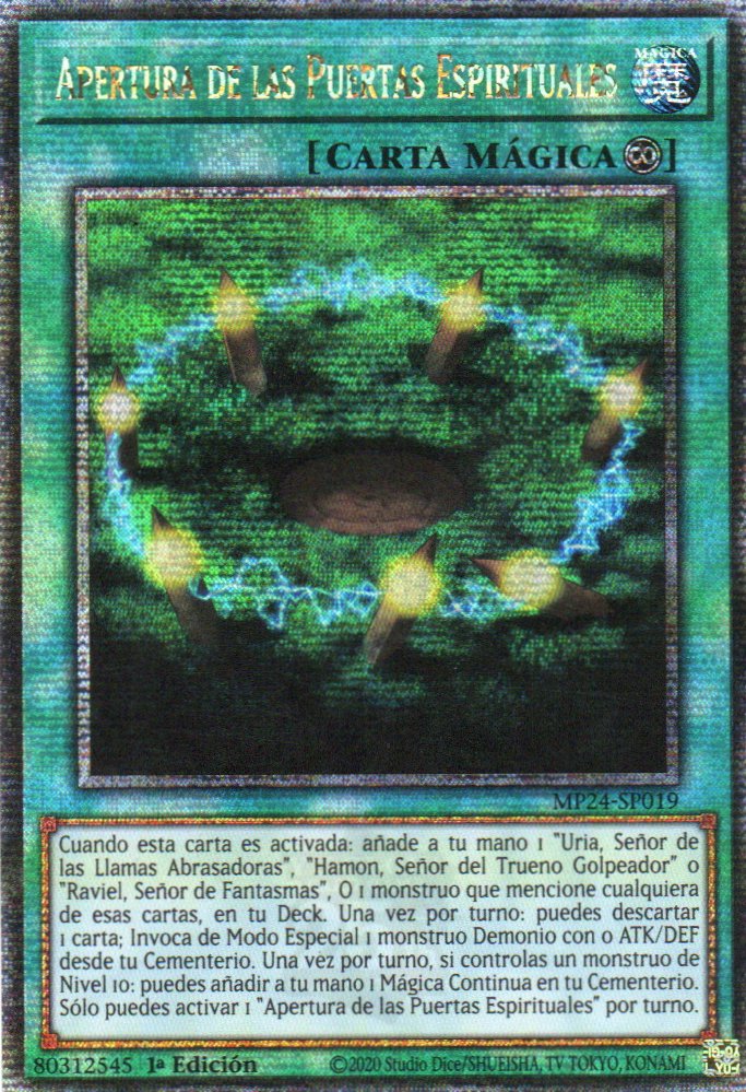 Apertura de las Puertas Espirituales carta yugi MP24-SP019 Quarter Secret Rare