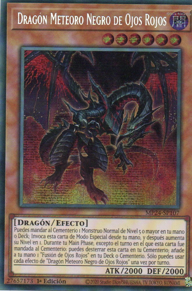 Dragon Meteoro Negro de Ojos Rojos carta yugi MP24-SP107 Prismatic Secret Rare