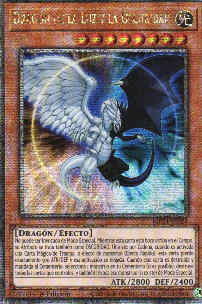 Dragon de la Luz y la Oscuridad carta yugi MP24-SP024 Quarter Secret Rare
