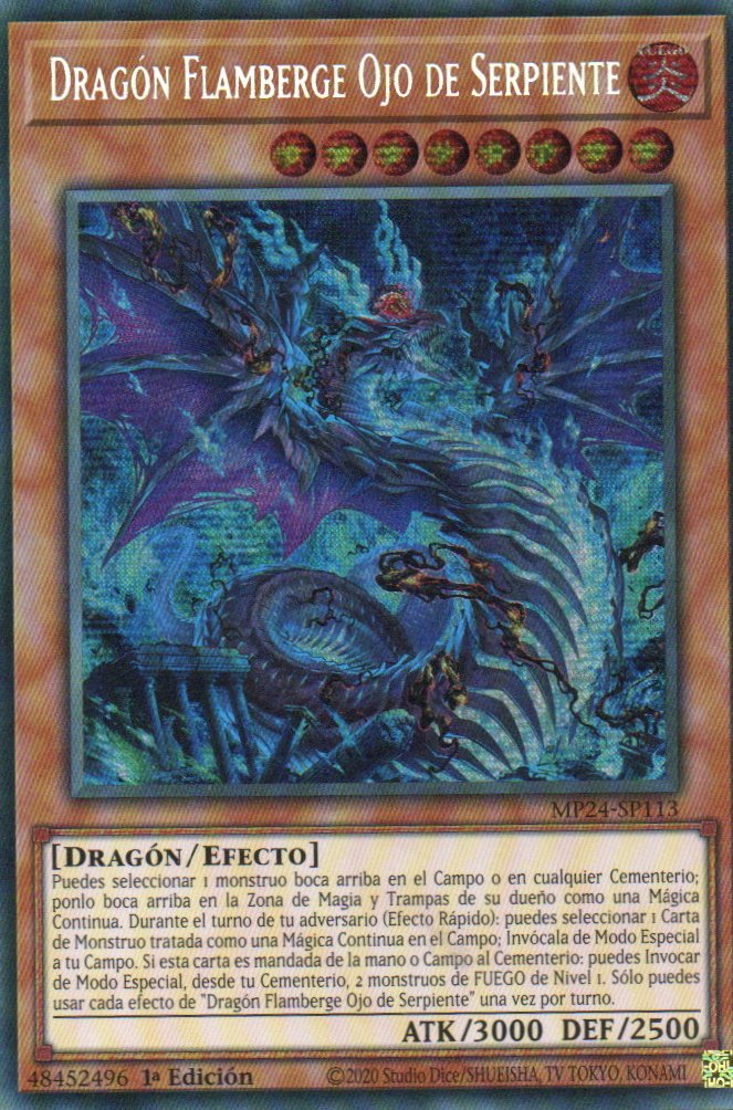 Dragon Flamberge Ojo de Serpiente carta yugi MP24-SP113 Prismatic Secret Rare