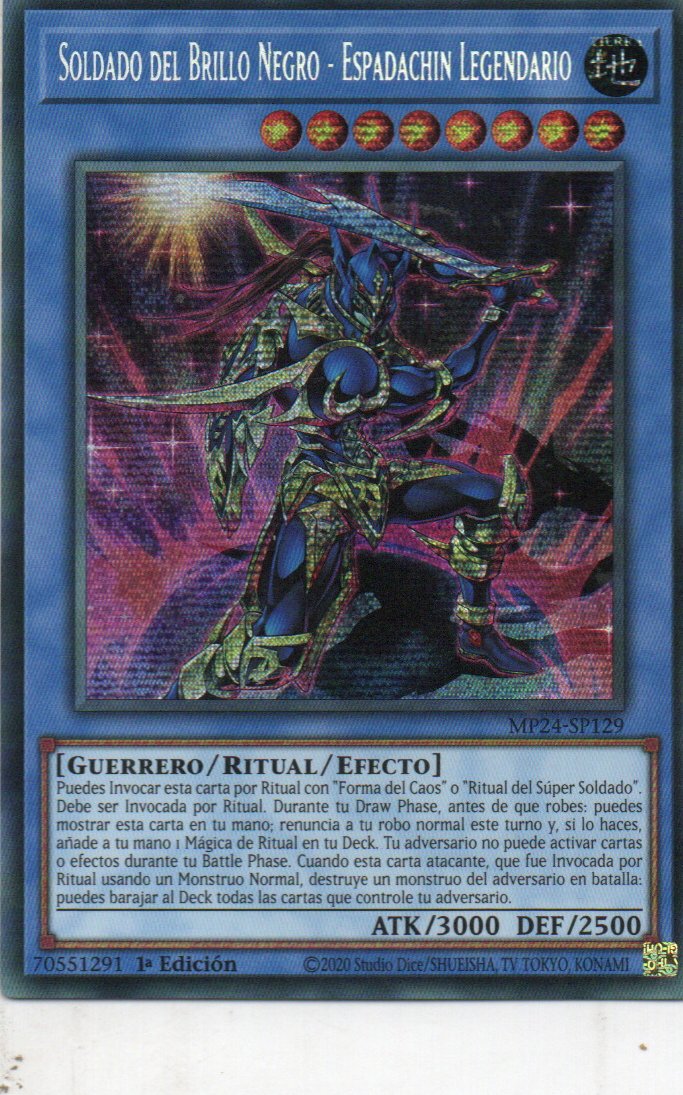 Soldado del Brillo Negro - Espadachin Legendario carta yugi MP24-SP129 Prismatic Secret Rare