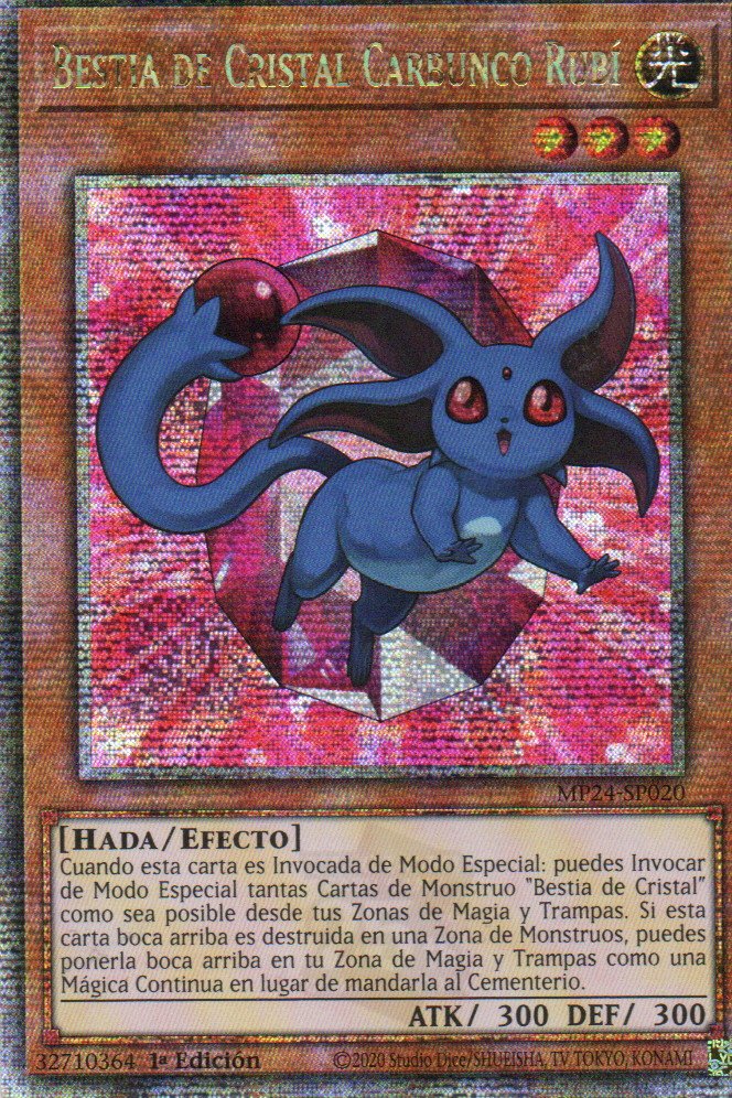 Bestia de Cristal Carbunco Rubi carta yugi MP24-SP020 Quarter Secret Rare
