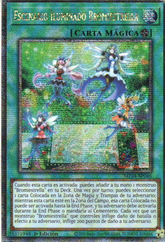Escenario Iluminado Bromiestrella carta yugi MP24-SP046 Quarter Secret Rare