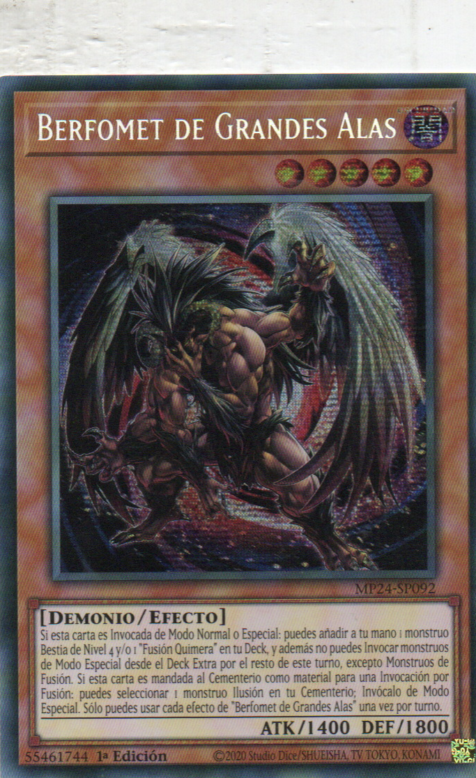 Berfomet de Grandes Alas carta yugi MP24-SP092 Prismatic Secret Rare